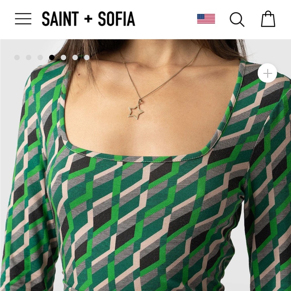 Saint + Sofia Amelia Wrap Dress Jardin Geo
